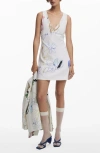 Desigual Sketched Floral Sleeveless Minidress In Multi