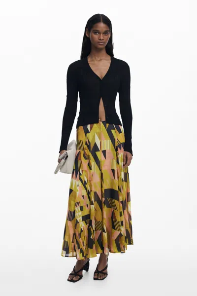 Desigual Skirt Designed By Mr. Christian Lacroix In Green