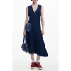 Desigual Sleeveless Asymmetric Hem Denim Dress In Blue