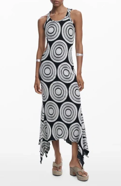 DESIGUAL DESIGUAL SLEEVELESS CUTOUT HANDKERCHIEF HEM SUNDRESS