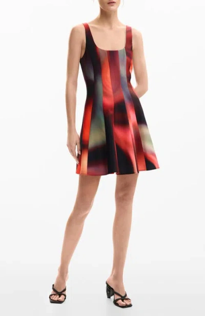 Desigual Sleeveless Fit & Flare Minidress In Multi