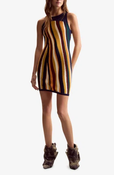 Desigual Sleeveless Stripe Knit Minidress In Multi