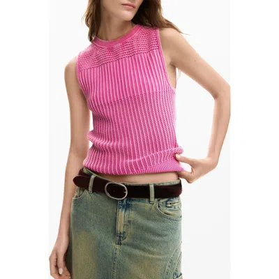 Desigual Sleeveless Sweater In Pink
