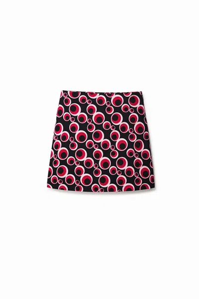 Desigual Slim Circle Miniskirt In Black