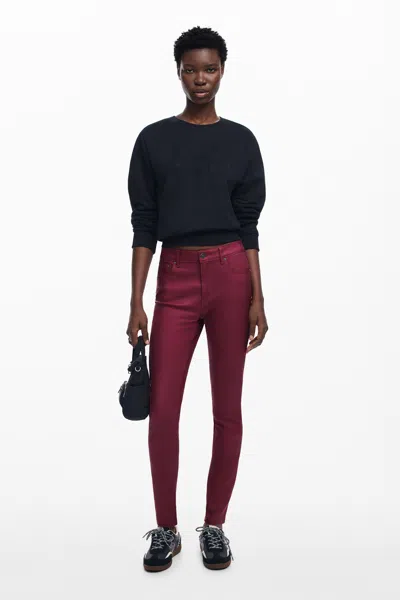 Desigual Slim Pants In Red