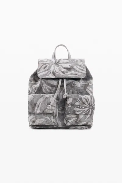 Desigual Small Backpack Obsidian In Gray