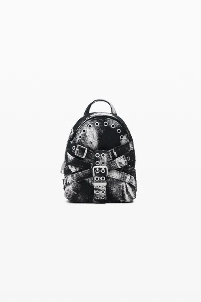 Desigual Small Backpack With Buckles In Black