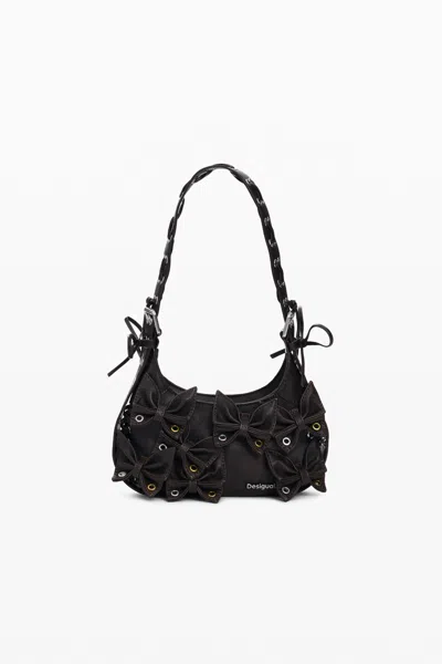 Desigual Small Bag With Butterfly Appliqués In Black