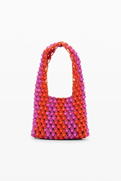 Desigual Small Beaded Bag In Red