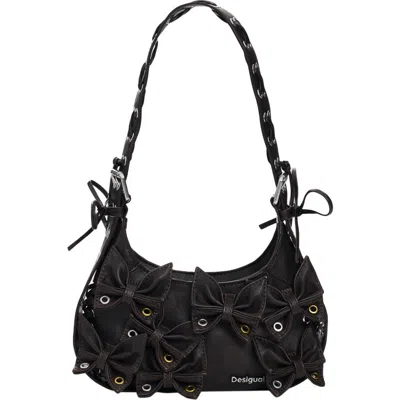 Desigual Small Butterfly Appliqué Handbag In Brown