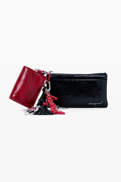Desigual Small Charm Wallet In Black