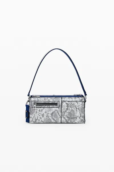 Desigual Small Convertible Animal Print Bag In Blue
