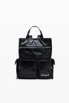 Desigual Small Leather Backpack In Black