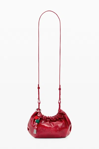 Desigual Small Logo Crossbody Wallet In Red