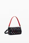 Desigual Small Perforated Bag In Black