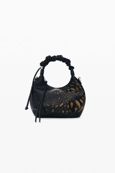 Desigual Small Perforated Bag In Black