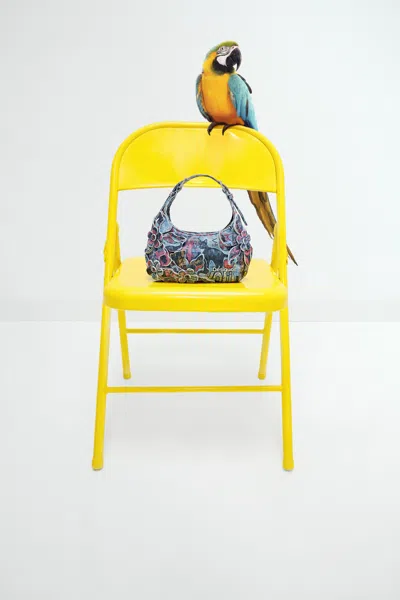 Desigual Small Printed Bag With Appliqués In Yellow
