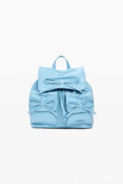 Desigual Small Shiny Bow Backpack In Blue
