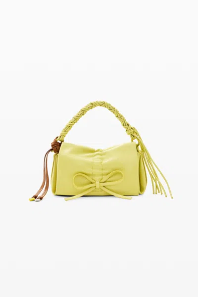 Desigual Small Shiny Bow Bag In Yellow