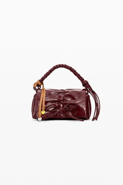Desigual Small Shiny Bow Bag In Red