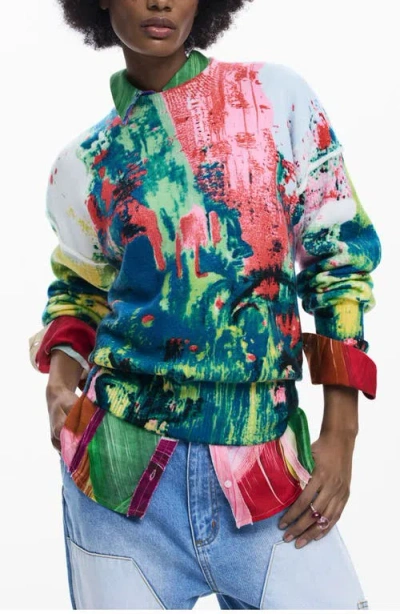 Desigual Splatter Print Sweatshirt In Multi