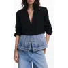 Desigual Straight Cut Half Blazer In Black