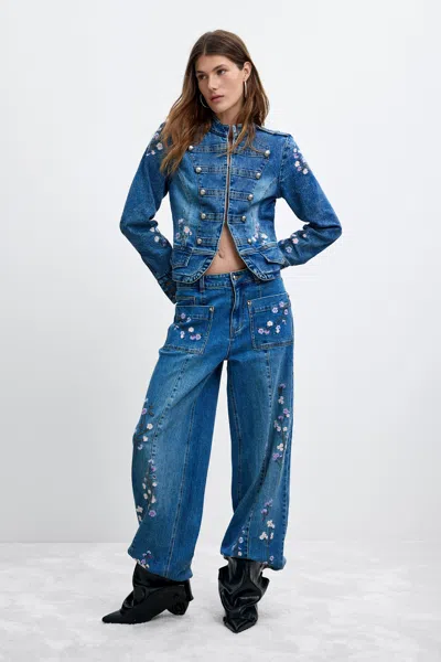 Desigual Straight Jeans M C Lacroix In Blue