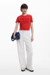 Desigual Straight Jeans With Pockets In Material Finishes