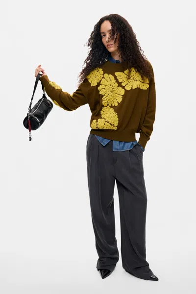 Desigual Straight Pants In Brown