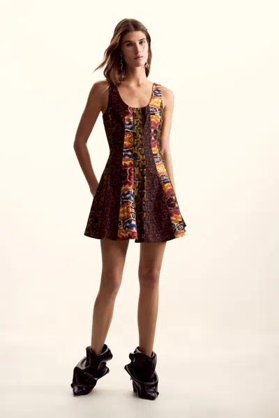 Desigual Strappy Dress Designed By Mr. Christian Lacroix In Brown