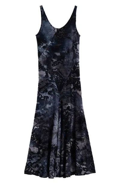 Desigual Strappy Knit Midi Dress In Blue