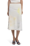 Desigual Stretch Cotton A-line Skirt In Gray