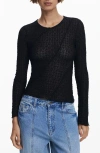 Desigual Stretch Lace T-shirt Long Sleeve T-shirt In Black