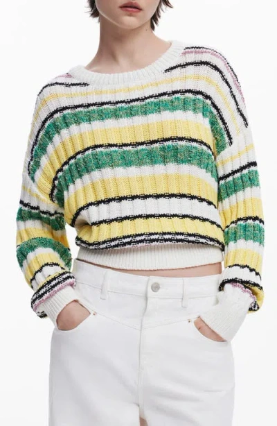 DESIGUAL DESIGUAL STRIPE CREWNECK SWEATER