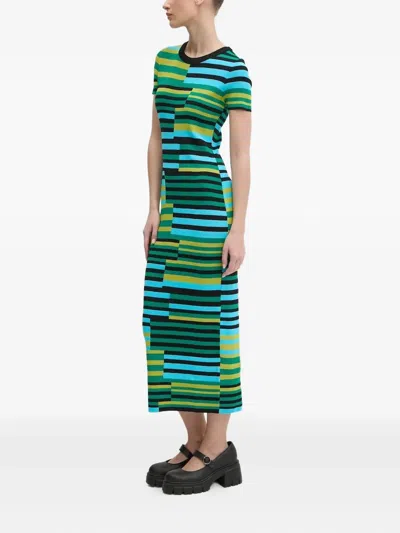 DESIGUAL STRIPE-PATTERN MIDI DRESS