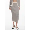 Desigual Stripe Rib Midi Sweater Skirt In Animal Print