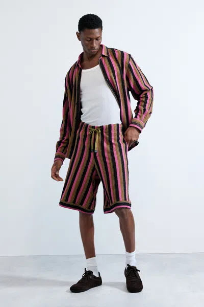 Desigual Striped Knit Bermuda In Multi