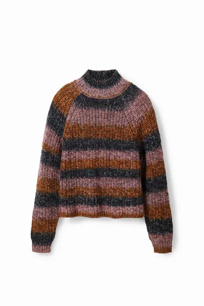 DESIGUAL STRIPED KNIT PULLOVER