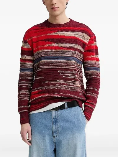 DESIGUAL STRIPED-PATTERN CREW-NECK SWEATER