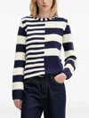 Desigual Mixed Stripe Sweater In Blue