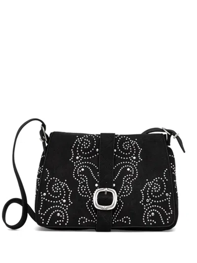 Desigual Studded Buckle Satchel In Black