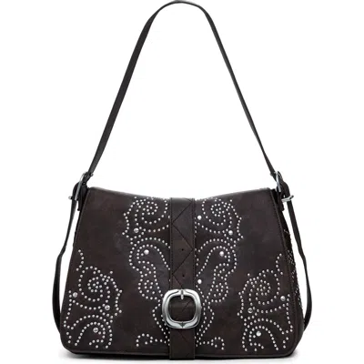 Desigual Studded Faux Leather Crossbody Bag In Brown