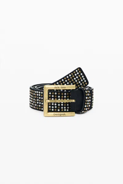 Desigual Studded Leather Belt Masha Popova In Black