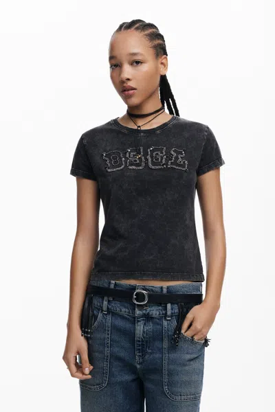 DESIGUAL STUDDED LOGO SHIRT