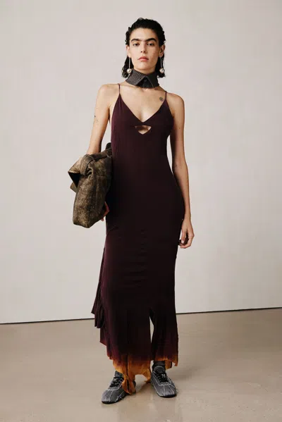 Desigual Studio Slit Dress In Brown