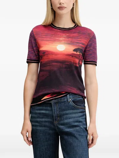 Desigual Sunset-print T-shirt In Multi