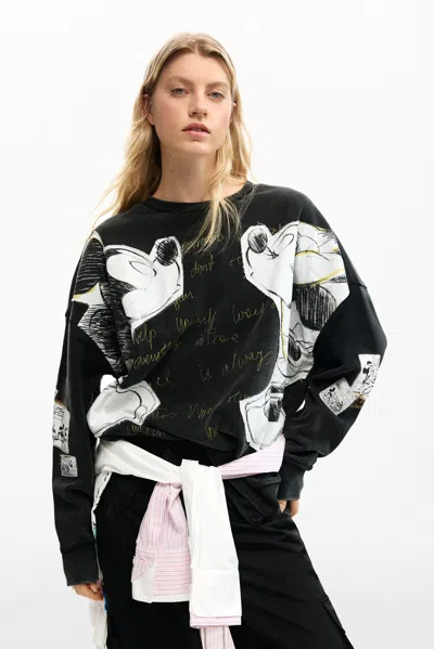 Desigual Sweatshirt Mickey Y Minnie Mouse™ In Black