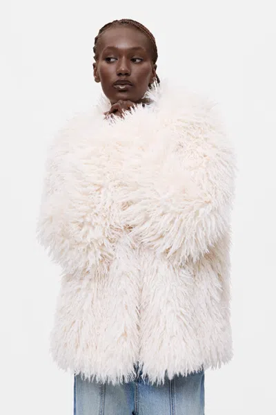 Desigual Synthetic Fur Coat In White
