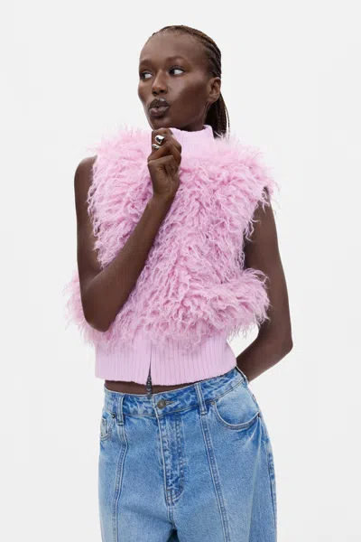Desigual Synthetic Fur Jacket In Red