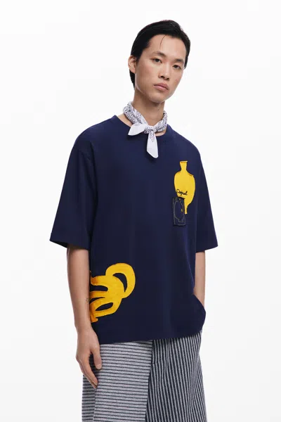Desigual 花瓶のtシャツ In Blue